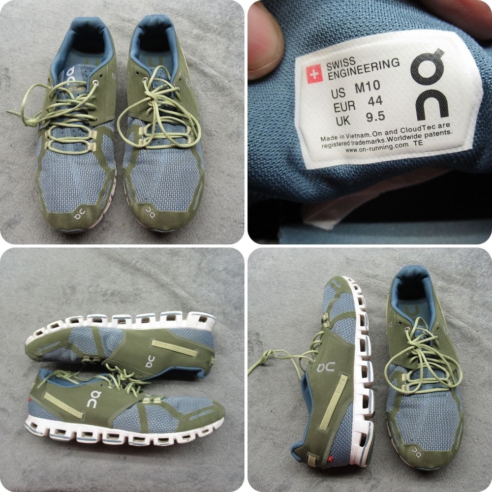 On Running Shoes Mens 10M Green CloudTec Run Jog Gym Lightweight Athletic Active